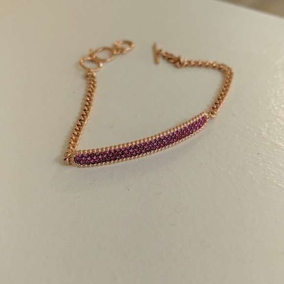 Swarovski rose gold pink stones toggle bracelet - Picture 2 of 3